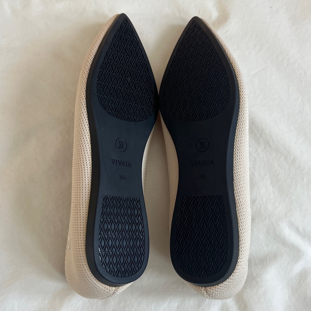Vivaia Pointed-Toe Ballet Flats (Aria 5°) Cream Ivory - Picture 8 of 9